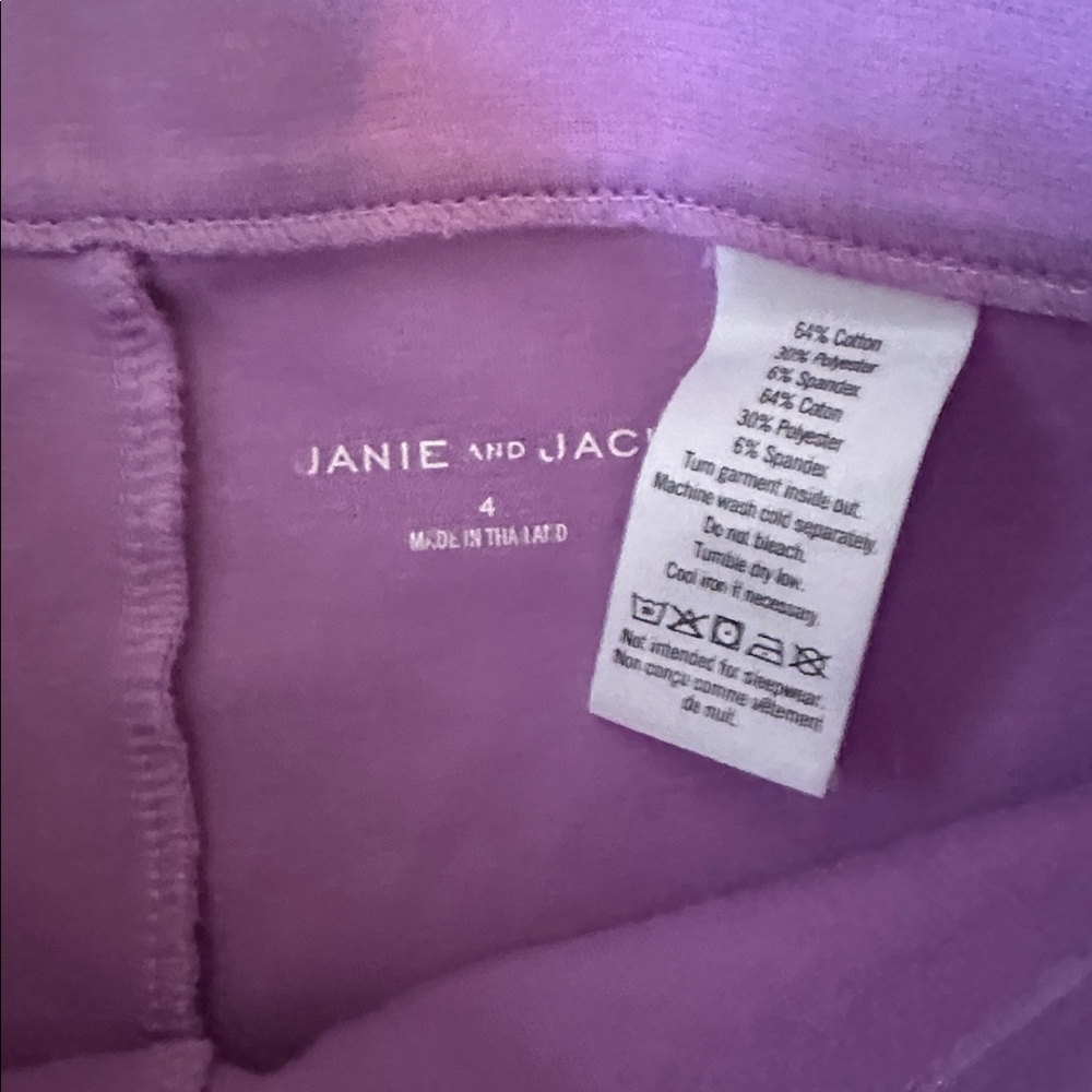 Janie and Jack Lavender Ponte Pants - Picture 2 of 3